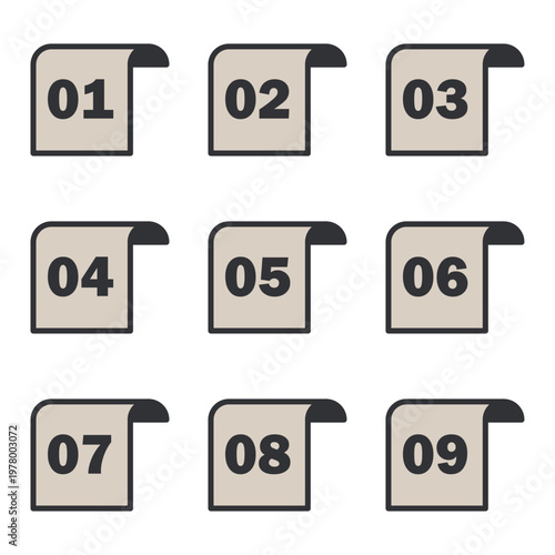 イラスト素材：ポイント,チラシ,ノート,数字,付箋,注目,注意,重要