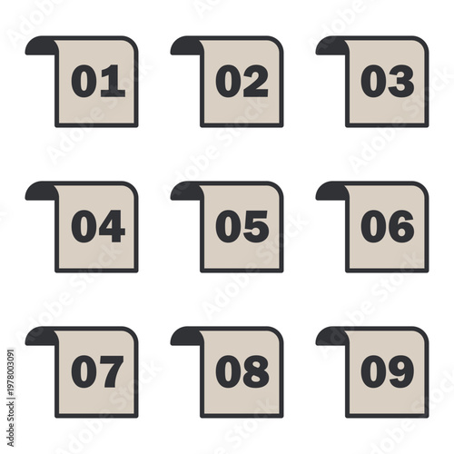 イラスト素材：ポイント,チラシ,ノート,数字,付箋,注目,注意,重要