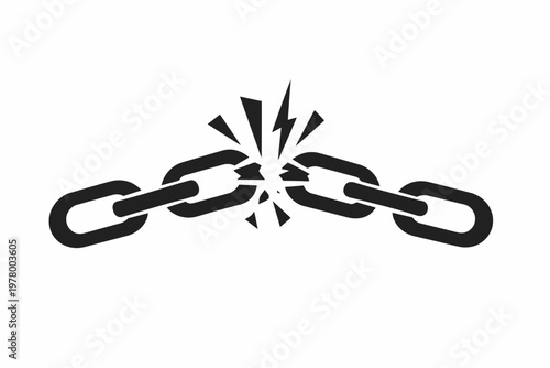 Stylized Breaking Chains Vector