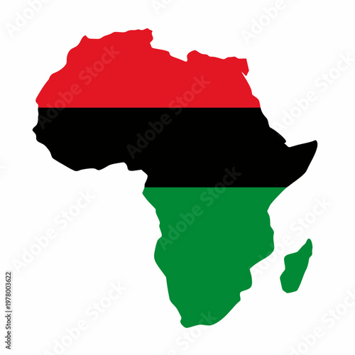 Abstract Pan-African Flag Map