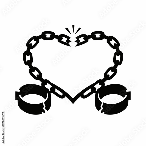 Broken Shackles with Heart Shape