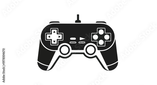 flat vector game controller icon with plus button for health or settings