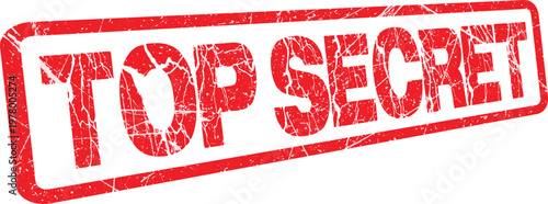 Top Secret Stamp Vector, Red Grunge Rubber Label Confidential Badge Design