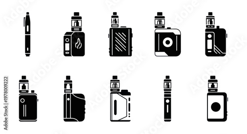 Electronic Cigarette Icons Set
