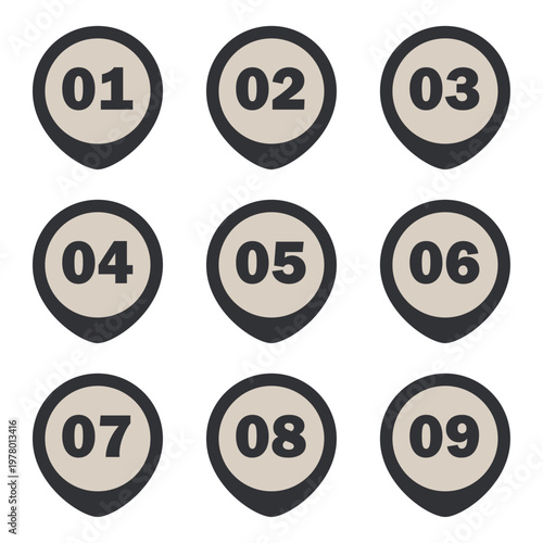 イラスト素材：ポイント,矢印,マーク,数字,付箋,注目,注意,重要