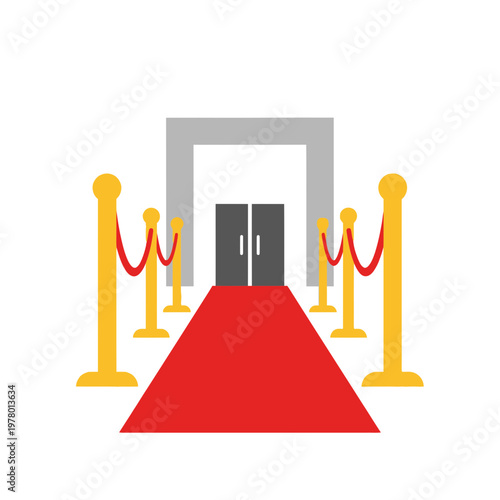 Red Carpet Entrance with Stanchions and Archway - VIP Event Access