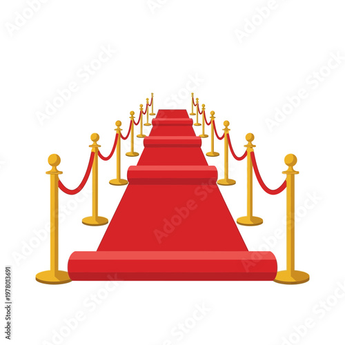 Red Carpet Event Entrance with Stanchions and Ropes