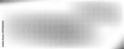 Abstract gradient halftone wave dotted textured pattern. Retro comic pop art backdrop with halftone dots design. Vintage backdrop for comic superhero text, speech bubble, message. Vector ilustration