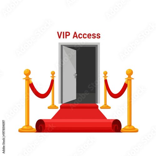 VIP Access: Red Carpet Entrance to Exclusive Event with Open Door