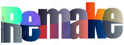 Photos Colorful gradient text design remake with vibrant lettering style