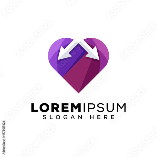 This logo features a stylized heart with arrows representing connections and love, perfect for businesses emphasizing relationships, compassion, and emotional well-being.