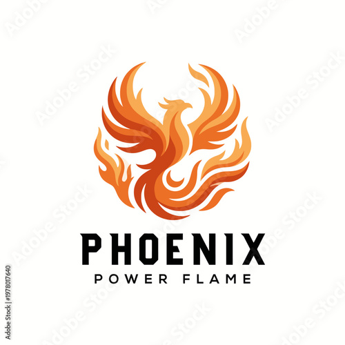 The phoenix logo symbolizes renewal and strength with fiery colors and intricate designs, perfect for brands focusing on resilience, rebirth, and empowerment.