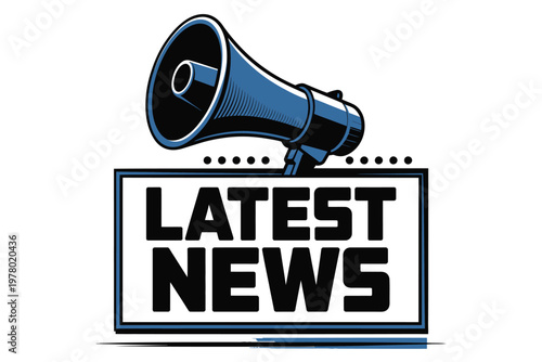 A graphic illustration of a megaphone announcing the latest news to a wide audience