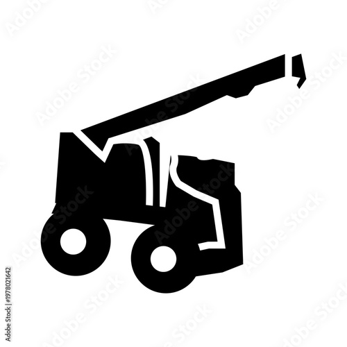 crane and truck for construction and symbol building and transportation vector illustration.