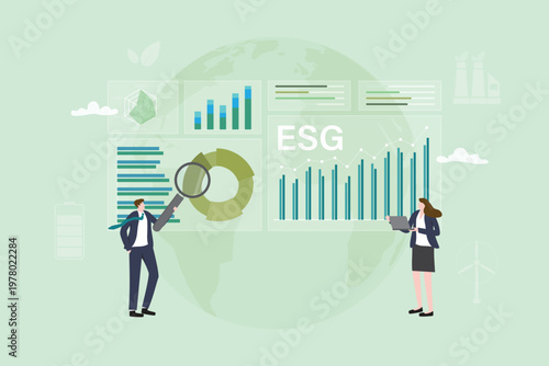 Business Data Analytics Dashboard with ESG Sustainability Metrics for Corporate Strategy and Data Visualization