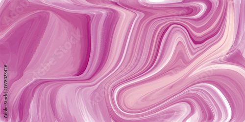 Abstract pink and white fluid liquid marble texture background. This smooth elegant acrylic paint pour pattern perfectly suits creative modern graphic design.