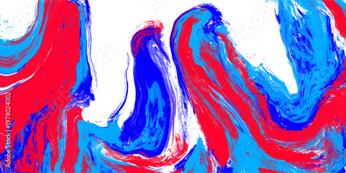 Bold red blue marble texture contains powerful fluid wave. This patriotic color scheme is an eye catching graphic asset