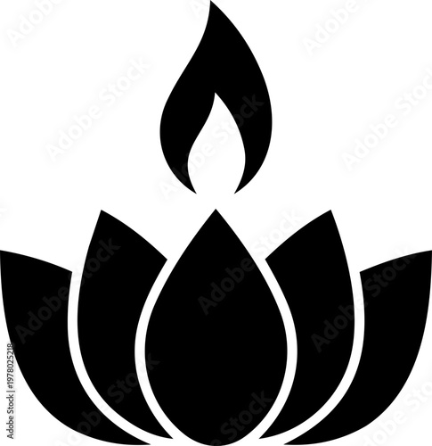 Lit Indian oil lamp diya for Diwali festival