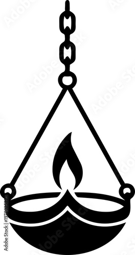 Lit Indian oil lamp diya for Diwali festival