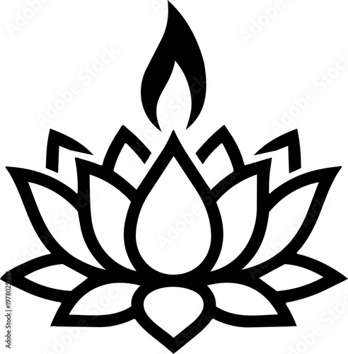 Lit Indian oil lamp diya for Diwali festival