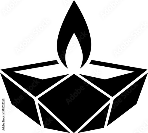 Lit Indian oil lamp diya for Diwali festival