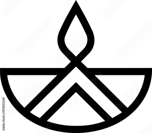 Lit Indian oil lamp diya for Diwali festival