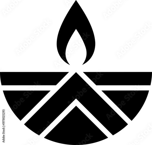 Lit Indian oil lamp diya for Diwali festival