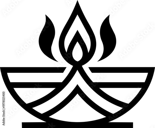 Lit Indian oil lamp diya for Diwali festival