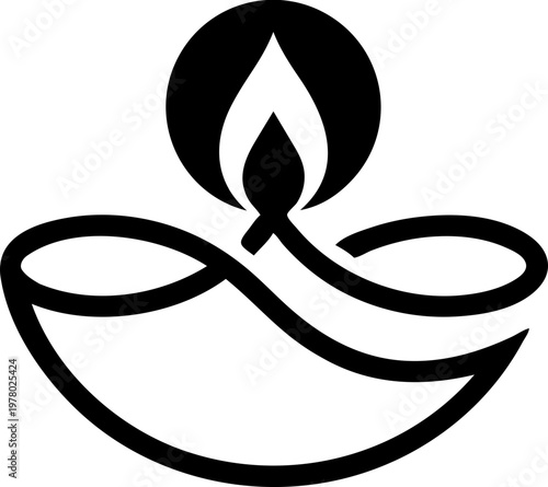 Lit Indian oil lamp diya for Diwali festival