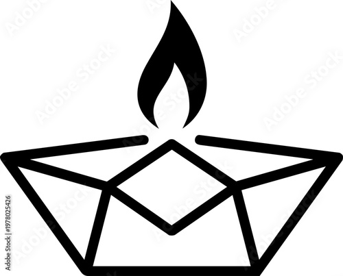 Lit Indian oil lamp diya for Diwali festival