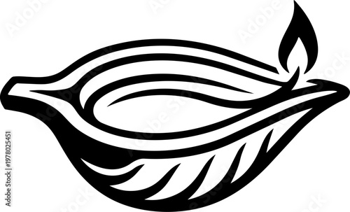 Lit Indian oil lamp diya for Diwali festival