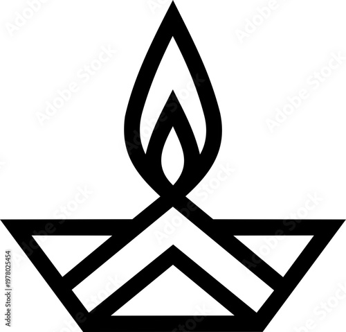 Lit Indian oil lamp diya for Diwali festival