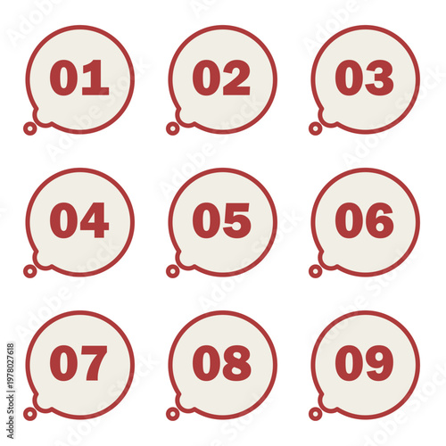 イラスト素材：ポイント,吹き出し,数字,付箋,注目,注意,重要