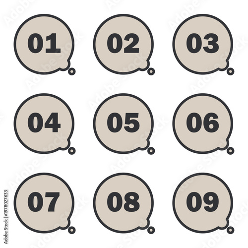 イラスト素材：ポイント,吹き出し,数字,付箋,注目,注意,重要