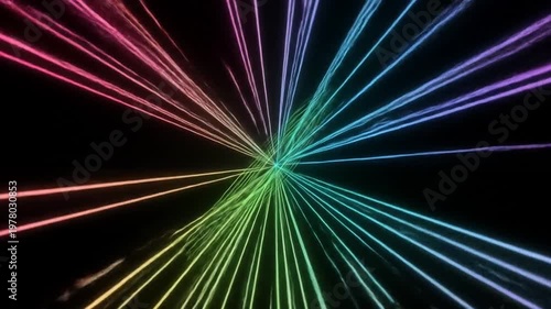 Abstract Rainbow Laser Light Tunnel Swirl Motion Background