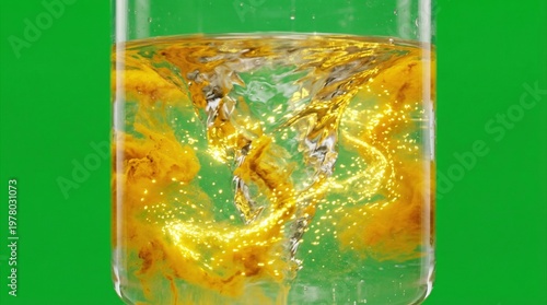Foto A glass of sparkling water with a splash of orange juice