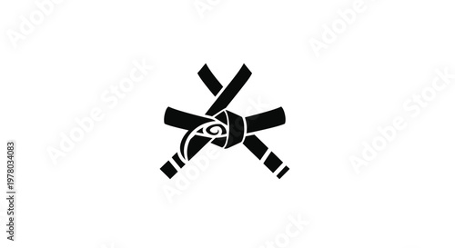 Martial Arts Black Belt Tied in Knot, Symbol of Achievement and Discipline