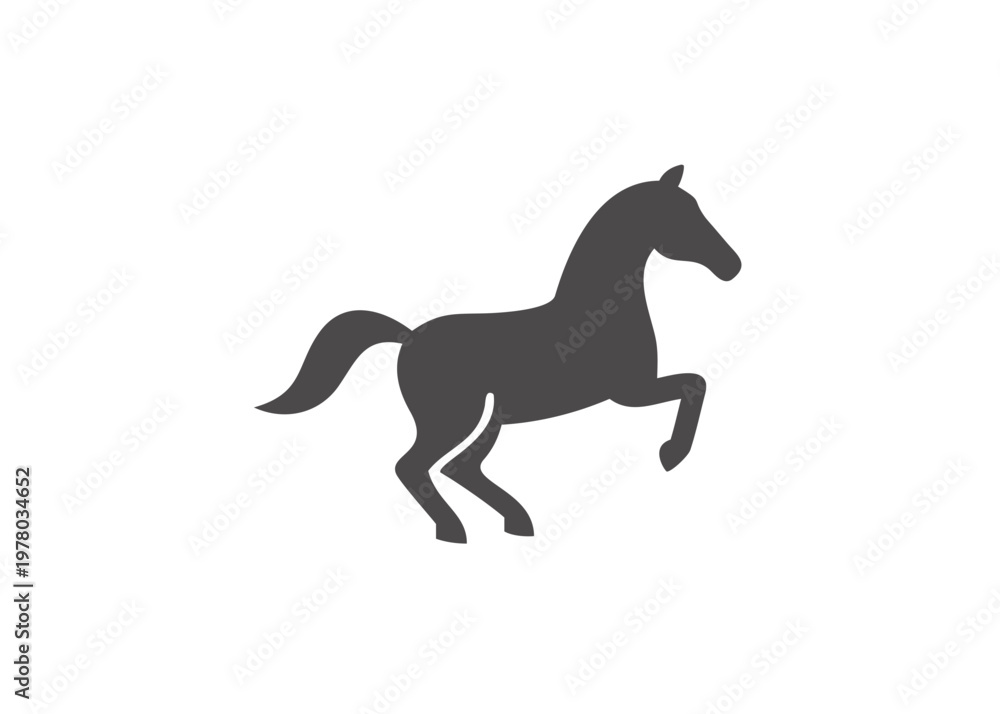 Fototapeta premium A grayscale silhouette of a horse in a dynamic running pose