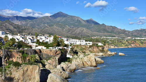 town Nerja,view from balcony of Europe,Spain