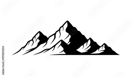 Mountain range silhouette vector – minimalist peaks for outdoor branding