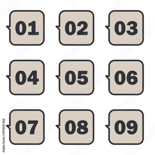 イラスト素材：ポイント,吹き出し,数字,付箋,注目,注意,重要