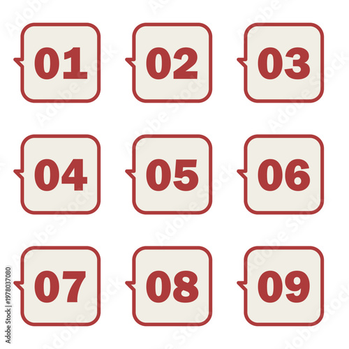 イラスト素材：ポイント,吹き出し,数字,付箋,注目,注意,重要