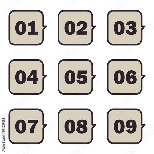 イラスト素材：ポイント,吹き出し,数字,付箋,注目,注意,重要