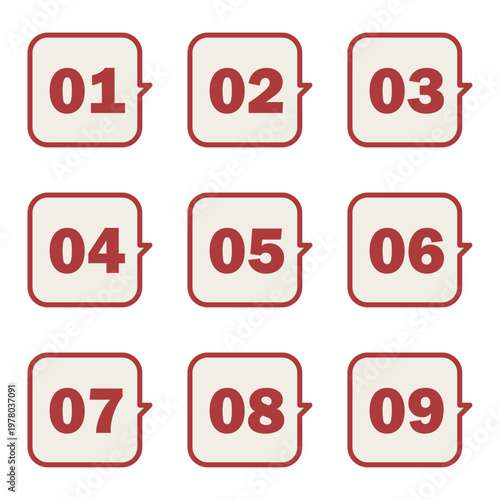 イラスト素材：ポイント,吹き出し,数字,付箋,注目,注意,重要