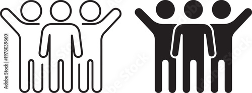 Group of people vector icon set.People relationship vector icon. brotherhood filled flat sign.vector illustration