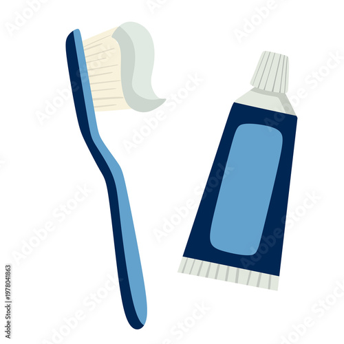 Toothbrush and Toothpaste Tube for Dental Care