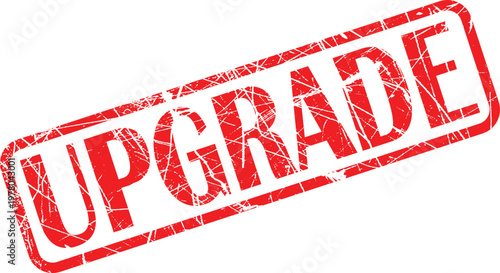 A red stamp with the word upgrade on it