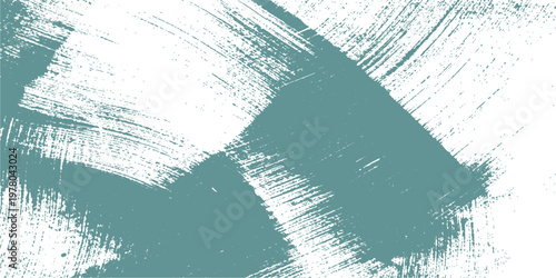 Abstract art features broad brushstrokes, strokes of teal paint elegantly sweep across the surface, creating a dynamic visual narrative in a minimalist style.