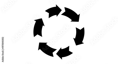 Circular Arrows Cycle Symbol, Repeating Process, Loop Icon, Continuous Motion