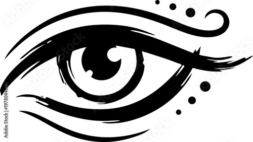 Mystical Floating Eye Symbol With Cosmic Rays And Stars